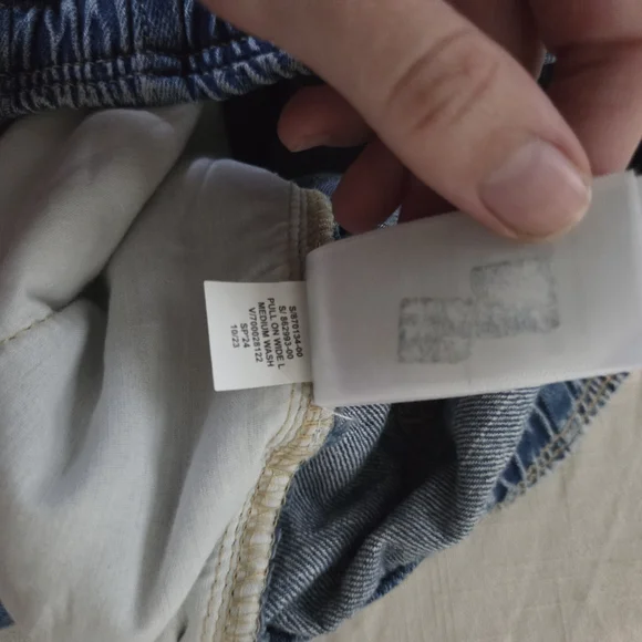 Gap High Rise Wide Leg Blue Denim Cargo Pants XS Womens Stretchy 26 Inch Waist - Picture 9 of 12